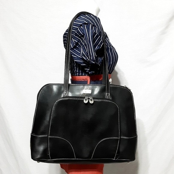 Case Logic Faux Leather Black Tote Purse Large - Picture 1 of 7